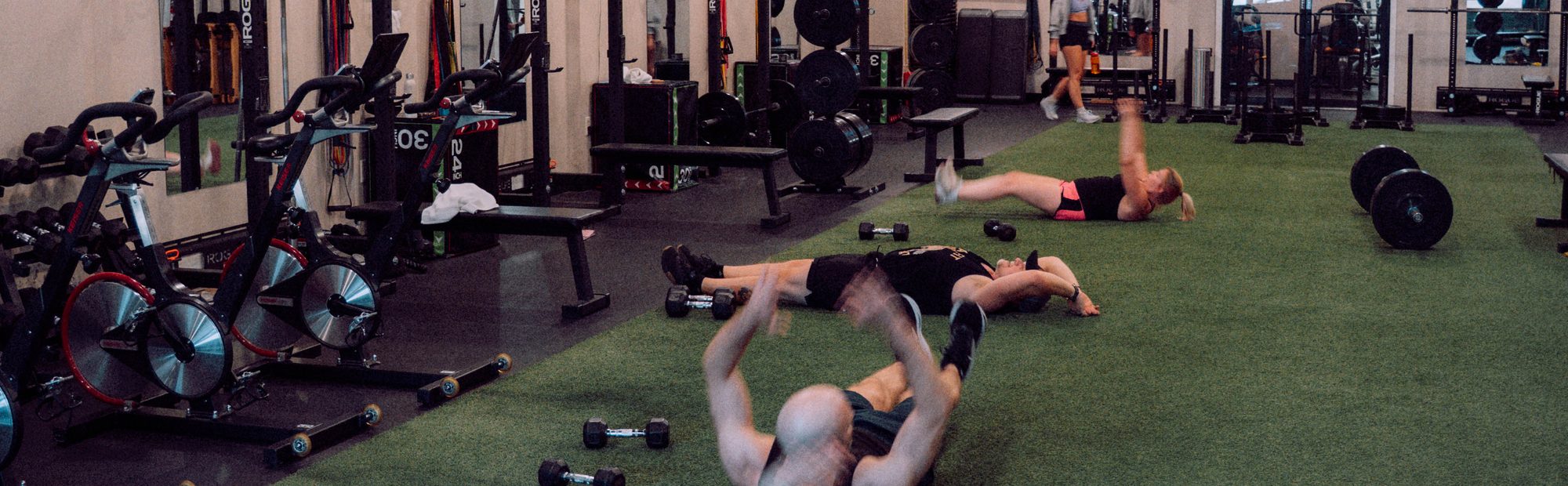 The functional training room set up for a class