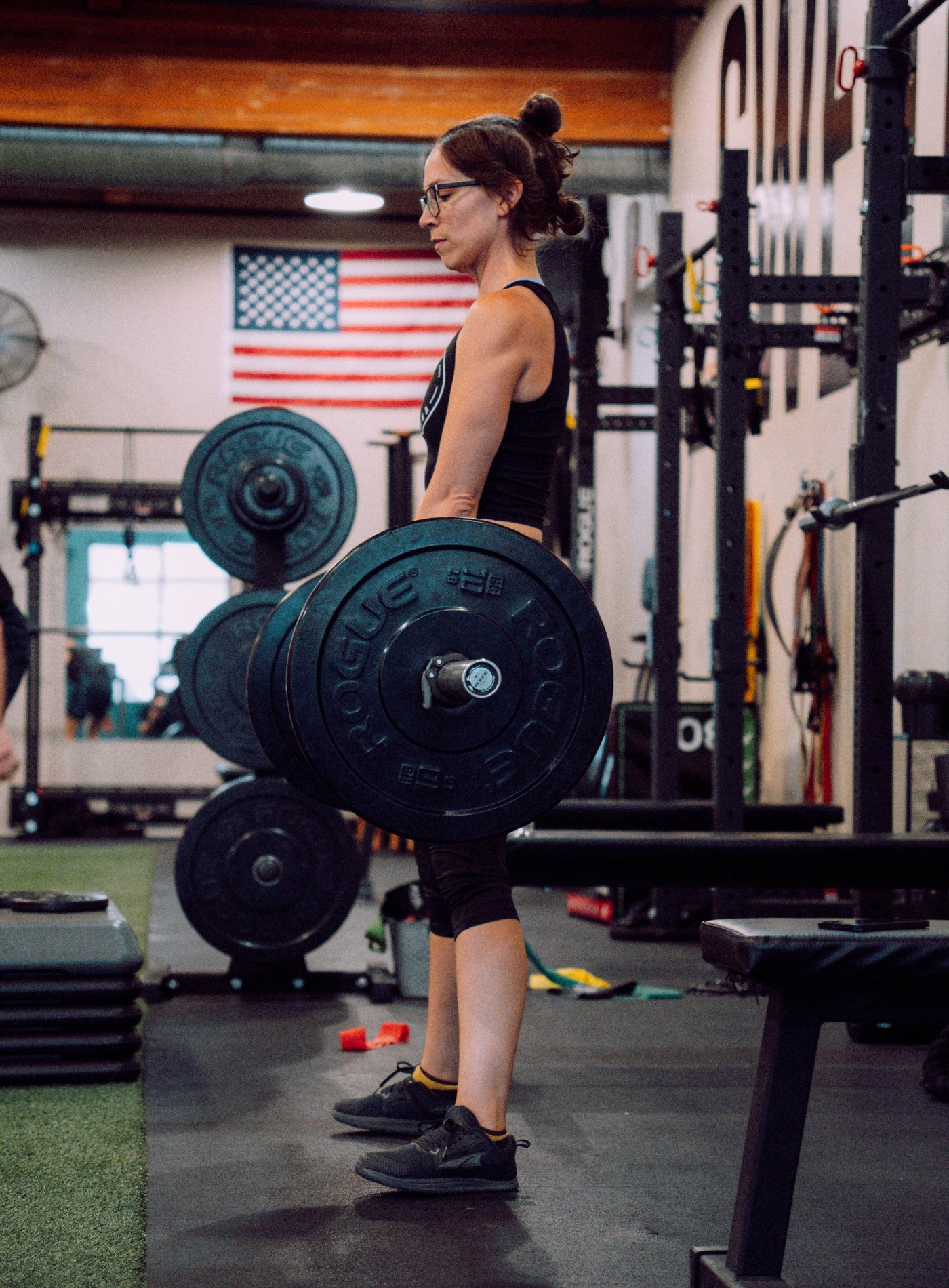 A member mid-set during a class