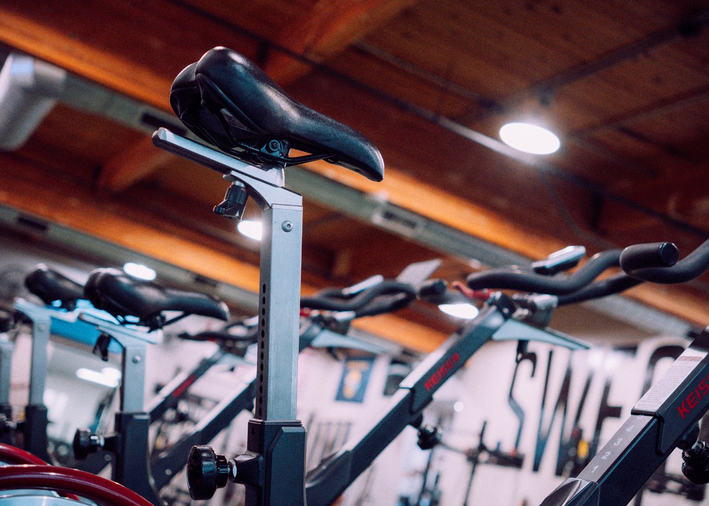 Bikes and ellipticals in the cardio room